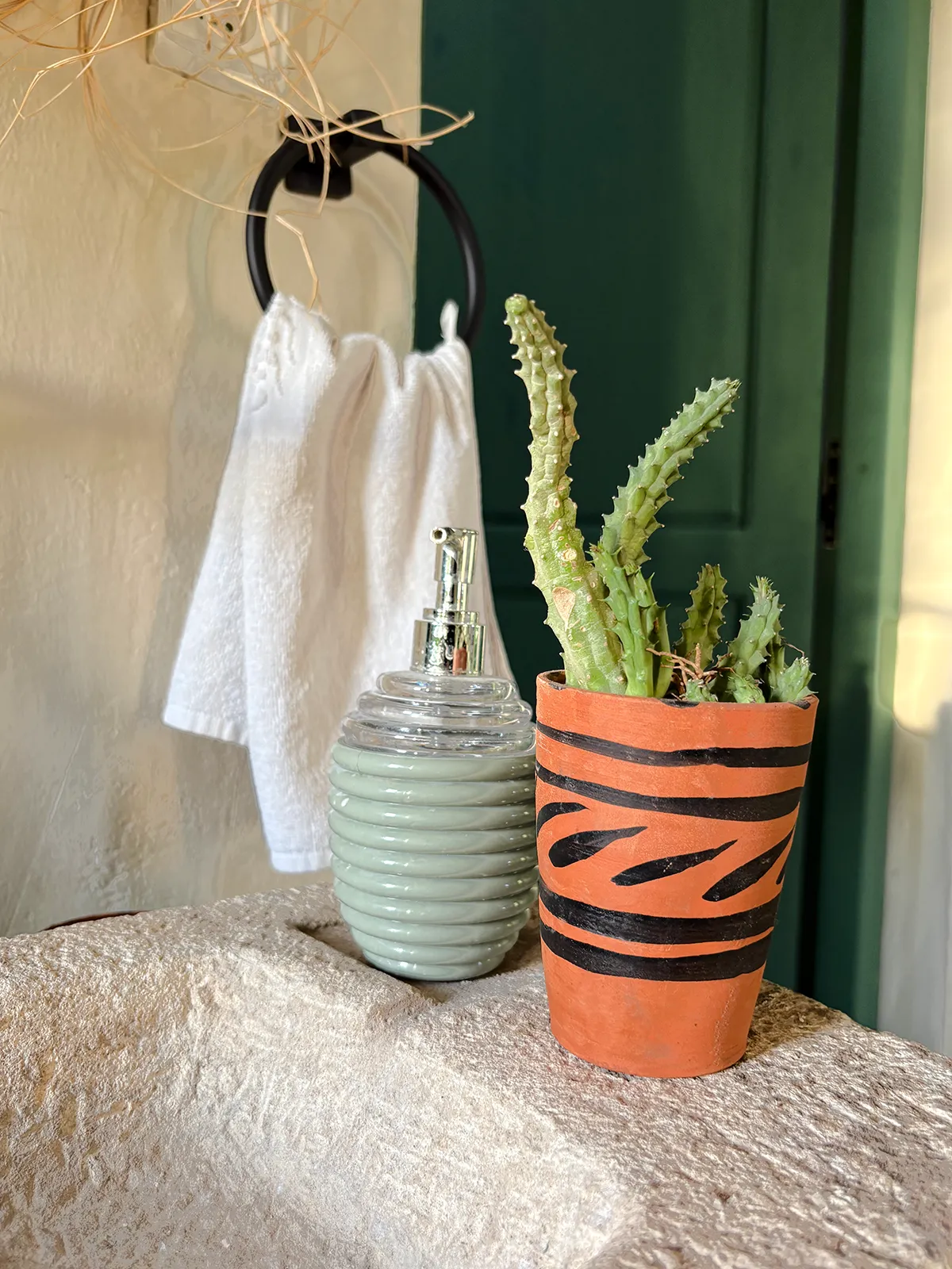 Clean shared bathroom at Taghazout Surf Villa, part of the all-inclusive surf accommodation in Morocco